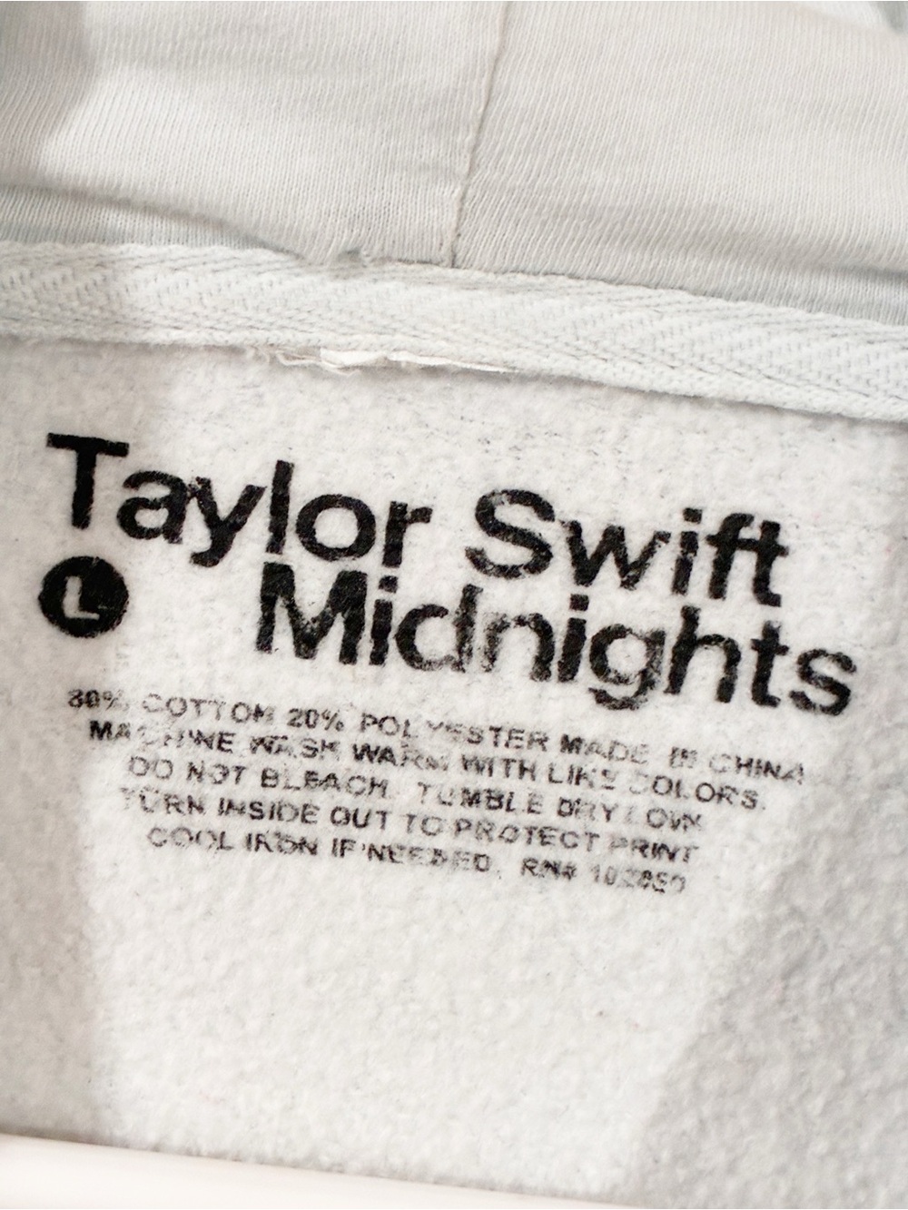 Taylor Swift Midnights Hoodie Women’s Large Light Blue Pullover Oct 21 2022 - Picture 3 of 4